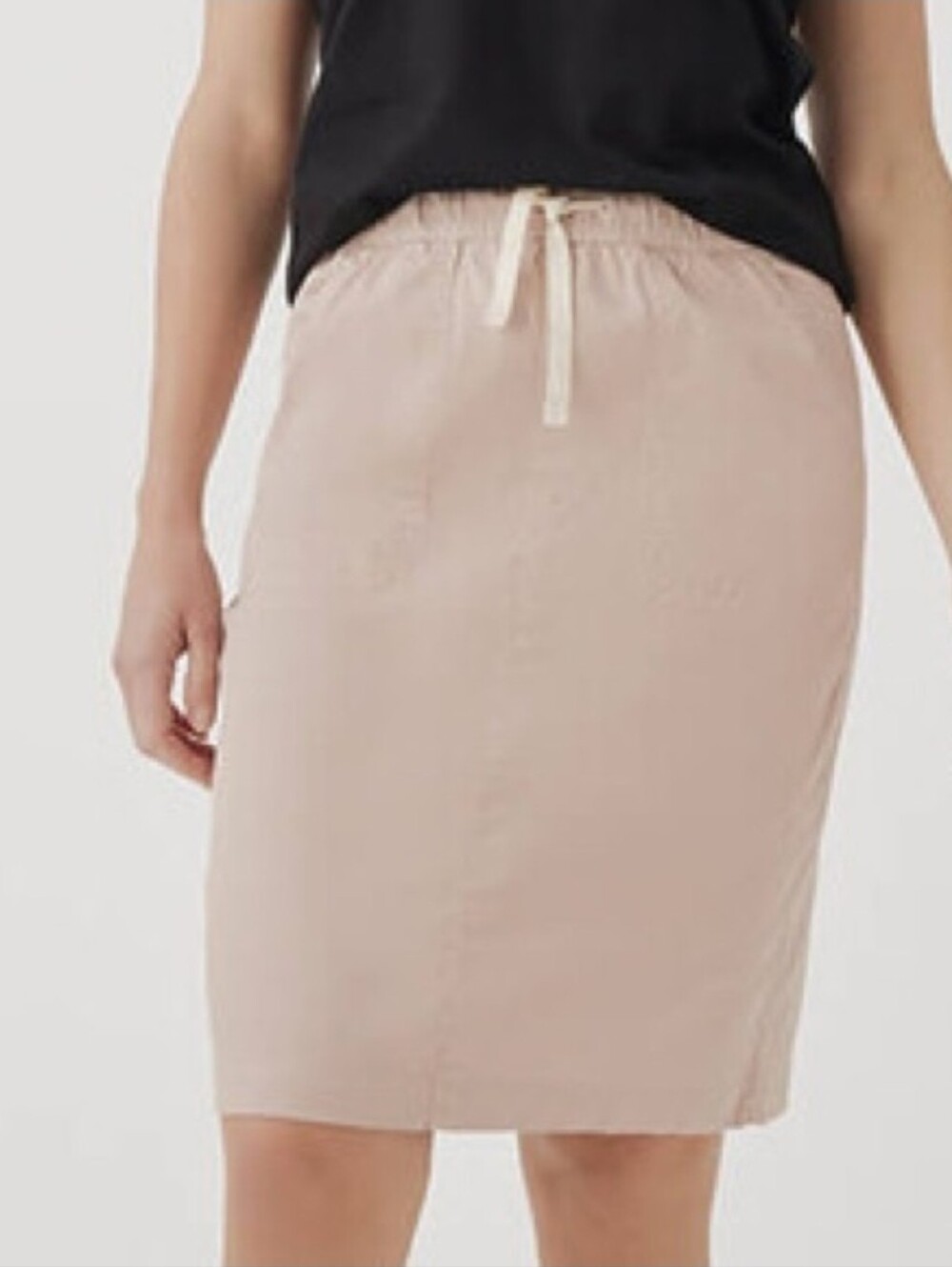 Pact Organic Cotton Skirt Sz Medium Oat Beige Daily Twill Pockets
